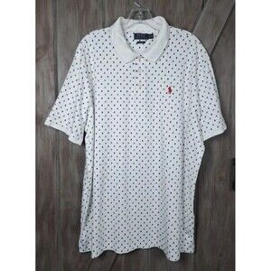 Polo Ralph Lauren Shirt Classic Fit Mens XL Pony Logo Sailboats White Nautical